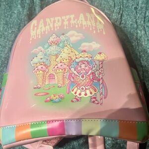 Dolls Kill Candyland Pastel Pink Rainbow Accent Backpack